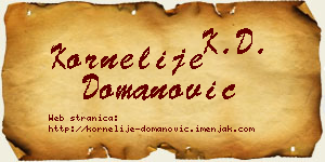 Kornelije Domanović vizit kartica